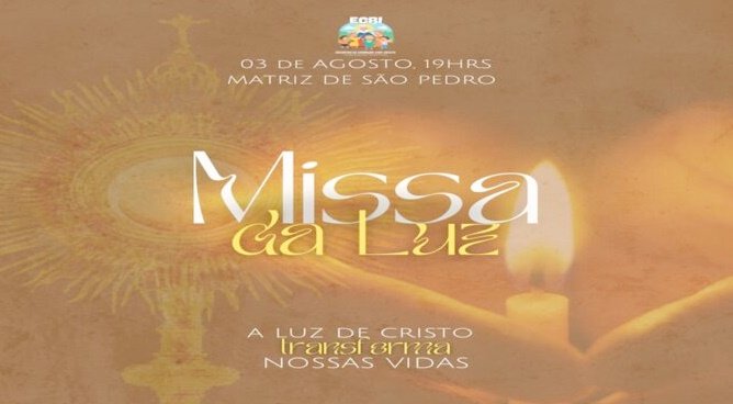Missa da Luz da Paróquia de São Pedro, no Jatobá, em Patos, acontece no dia 3 de agosto