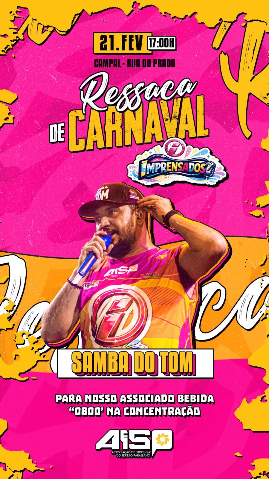 A Ressaca de Carnaval reúne todos os blocos de Patos e trás surpresa para o associado AISP