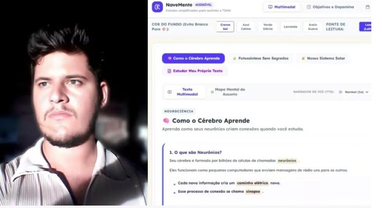 Jovem maltense de 20 anos cria site gratuito para ajudar pessoas com TEA e TDAH a estudar