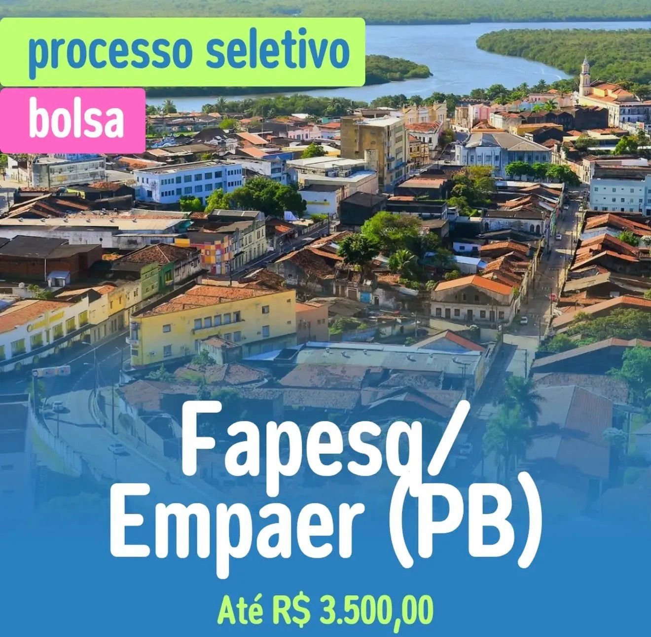 Fapesq e Empaer oferecem vagas em Patos com salários de até R$ 3,5 mil; inscrições seguem abertas